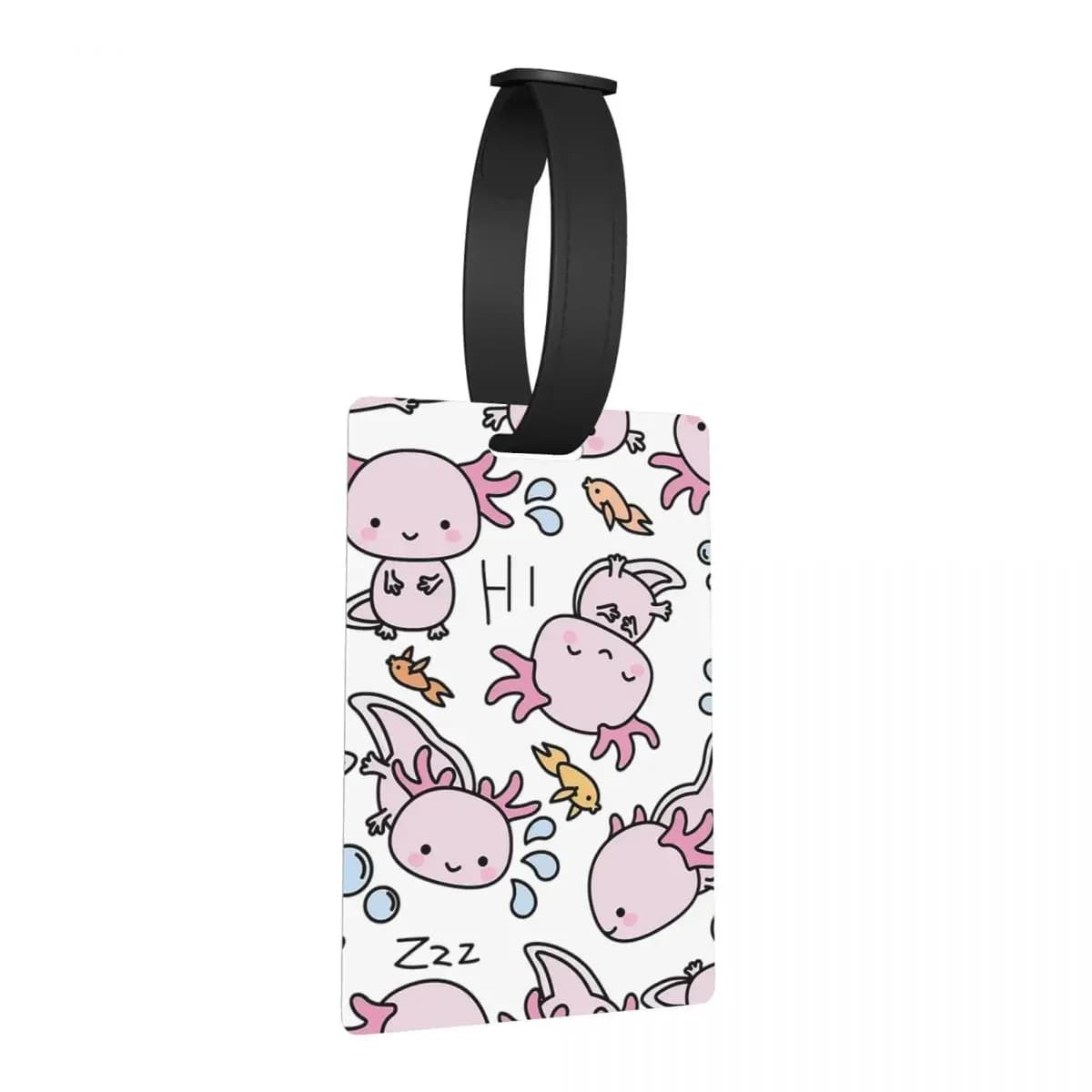 Swimmy Axolotls Etichette per bagagli Accessori per valigie Viaggi Carino Bagagli Etichetta d'imbarco Porta etichette ID Nome Indirizzo