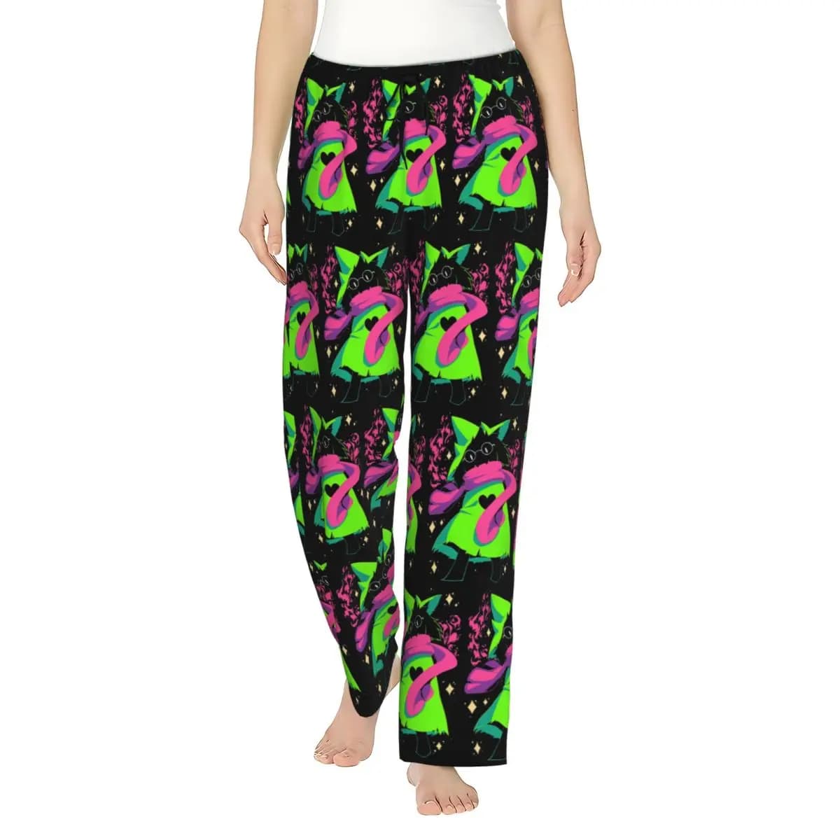 Ladies Pajama Pants I Love He - DELTARUNE Lounge Pants Loose Fit Adventure Game Sleepwear Home