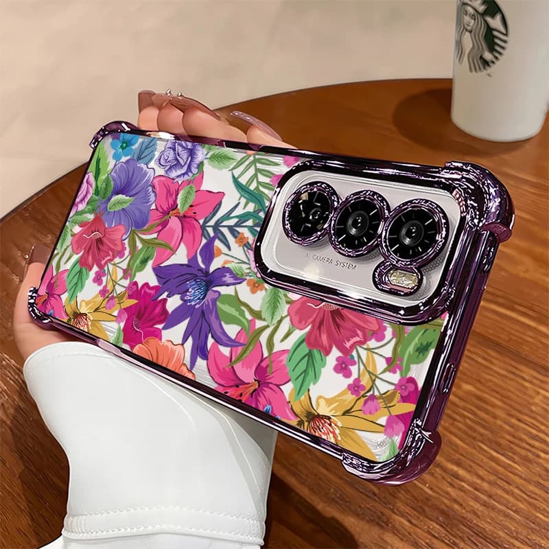 Fashion Flower Print Phone Case For Infinix Smart 5 6 8 Pro 20 10 Plus 7 HD Silicone Plating Shockproof Transparent Cover