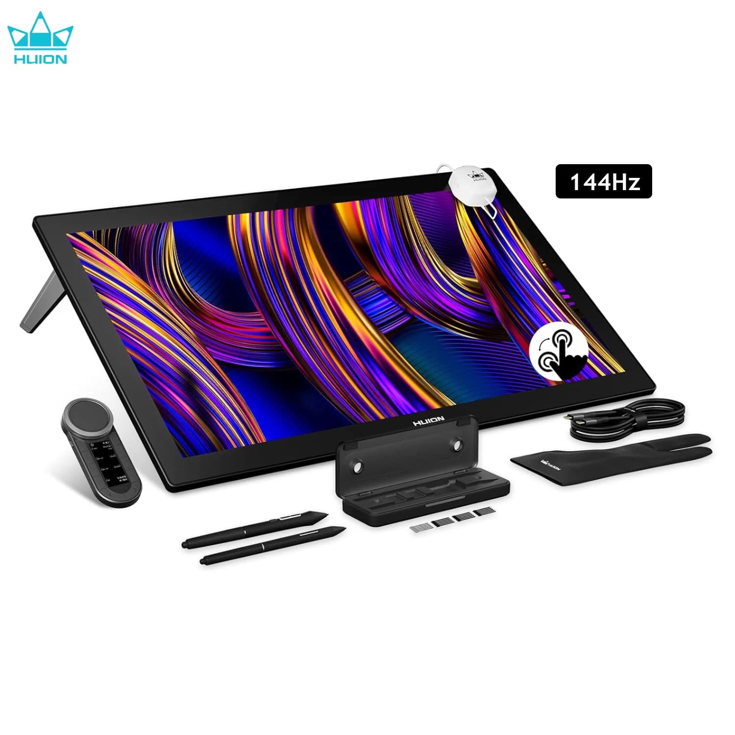 Huion Kamvas Pro 27 Schermo Touch 4K con Frequenza di Aggiornamento 144Hz, Tavoletta Grafica con PenTech 4.0, Vetro Canvas 3.0, 98% Adobe RGB