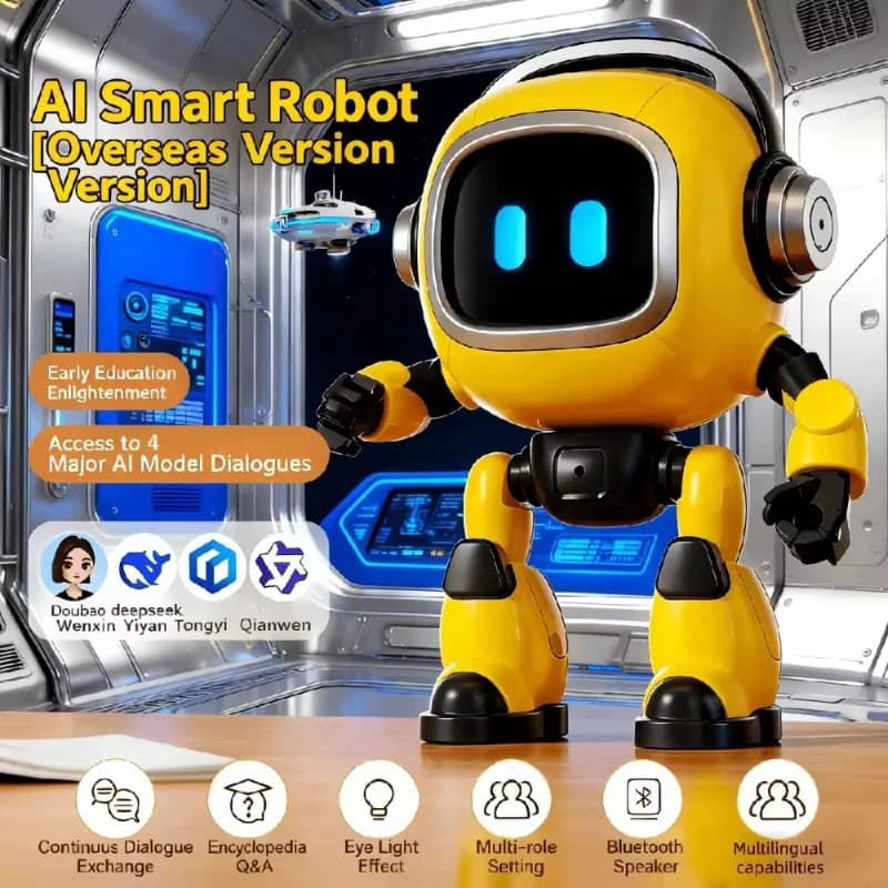 Robot Compagno AI: Facile da Usare, Robot Elettrico per Bambini, Giocattolo Telecomandato per Viaggi, Casa ed Educazione, Meccanico Elettrico per Bambini