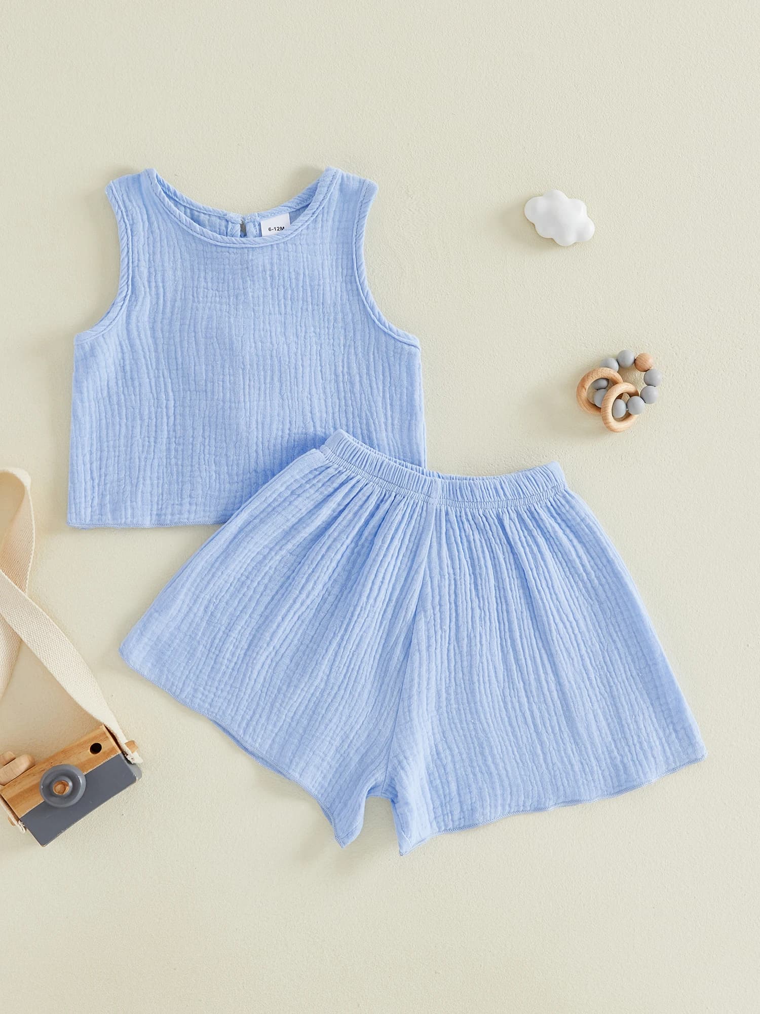 Set di 2 vestiti primaverili per neonati, t-shirt a maniche corte con stampa di cartoni animati e pantaloncini con elastico in vita per bambini
