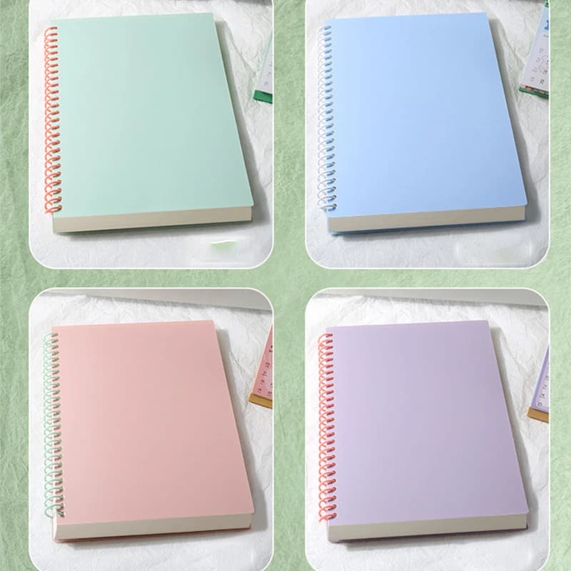 Spiral Bound Notebook A5/B5 60 Sheets Lined Inner Page Notepad Color Matching Cover Student School Supplies Gift