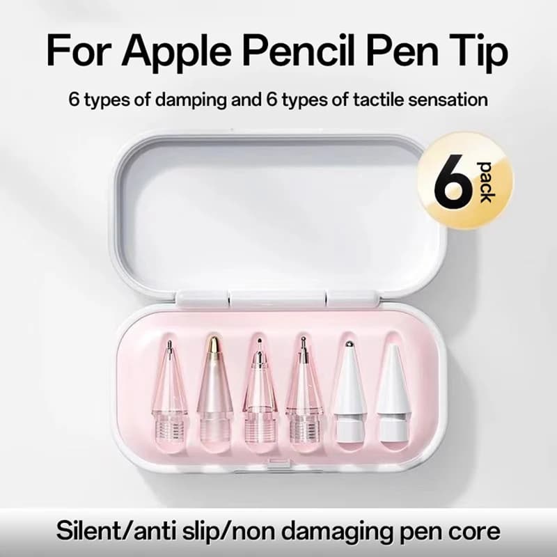 6 pz/set punte di ricambio per Apple Pencil 1a 2a generazione pennini di ricambio trasparenti stilo scrittura liscia pennino muto per iPencil 1 2
