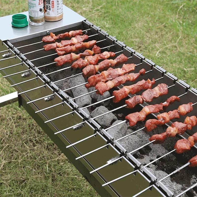 Automatic flip barbecue grill Self-service commercial gas electric heating rotary skewer machine charcoal bamboo sticks