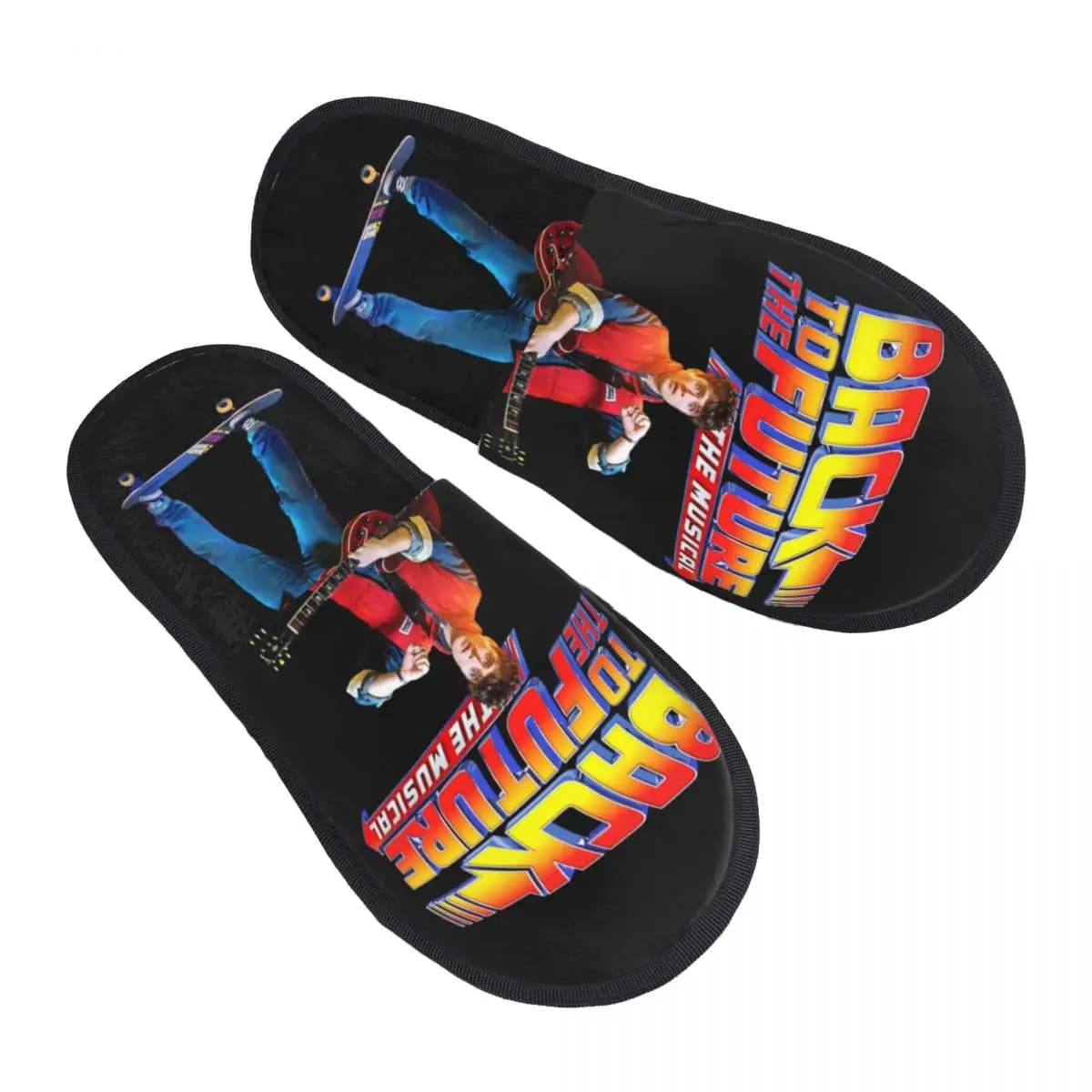 Custom Print Women Back To The Future House Slippers Cozy Warm The Musical Memory Foam Fluffy Slipper Indoor Outdoor Shoes