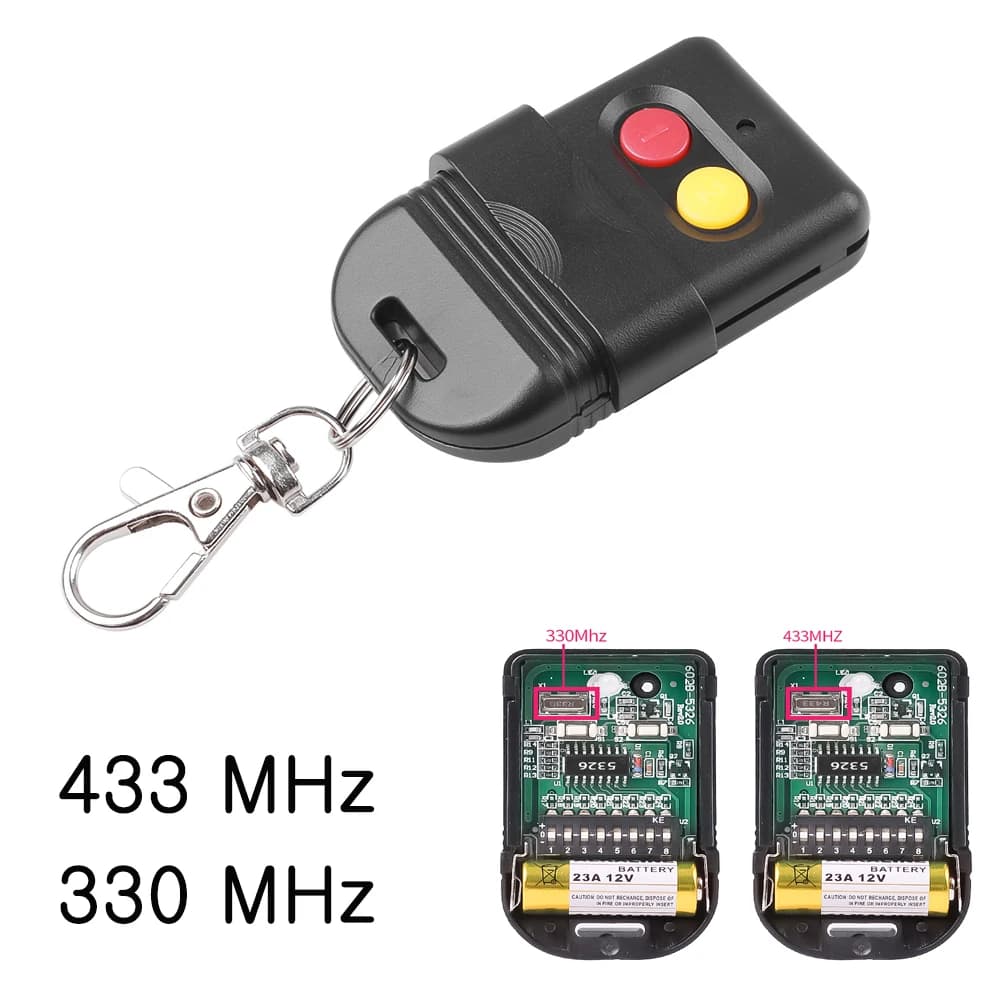 8 Dip Switch 433Mhz Copia intelligente Telecomando Codice fisso Duplicatore 2CH per cancello Garage Apriporta o sistema di allarme 330MHz