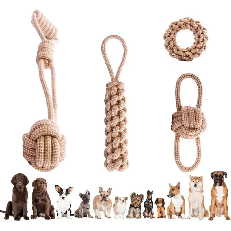 1Pc Cat Dog Knot Toy pulizia dei denti digrignamento dei denti interesse interattivo resistente all'usura nodo giocattolo gioca intrattenimento forniture per animali domestici