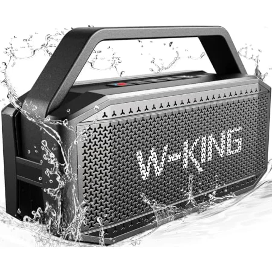 Loud Bluetooth Speaker, 100W Max IPX6 Portable Outdoor Speakers Bluetooth Wireless/60W Deep Bass Radiator/2 Subwoofer/2 Pairing