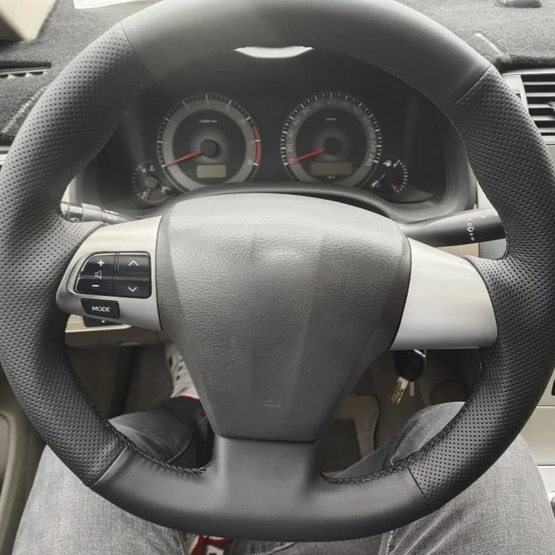 Custom Car Seat Cover for Genuine Leather for Toyota Corolla RAV4 2011-2013 steering wheel braid car accessory