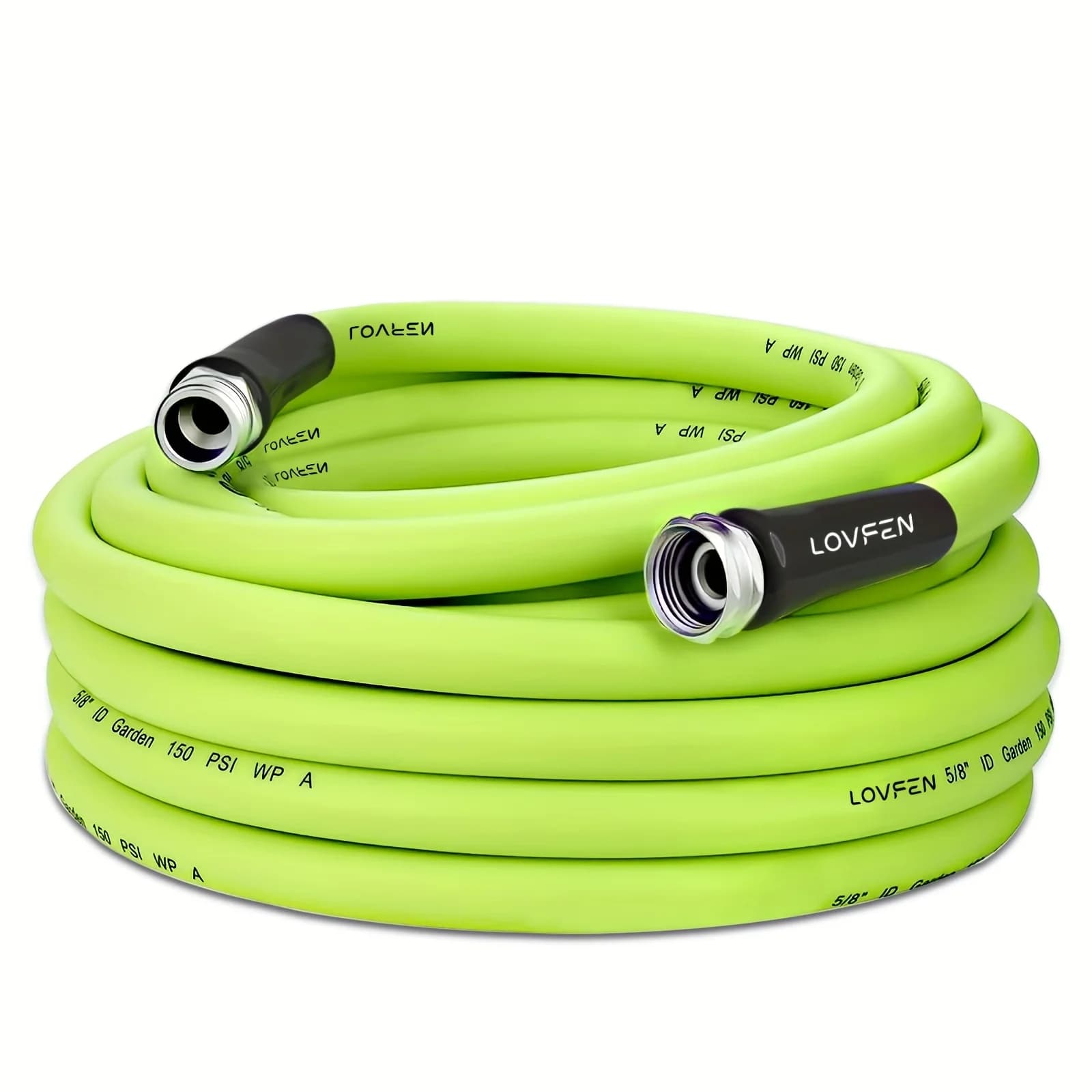 Tubo da Giardino LOVFEN Ultra Resistente da 5/8 Pollici con Raccordo Girevole, Tubo Acqua Super Flessibile, Per Tutte le Condizioni Atmosferiche, Leggero, Resistente a 600 PSI, 25/50/75/100/150ft