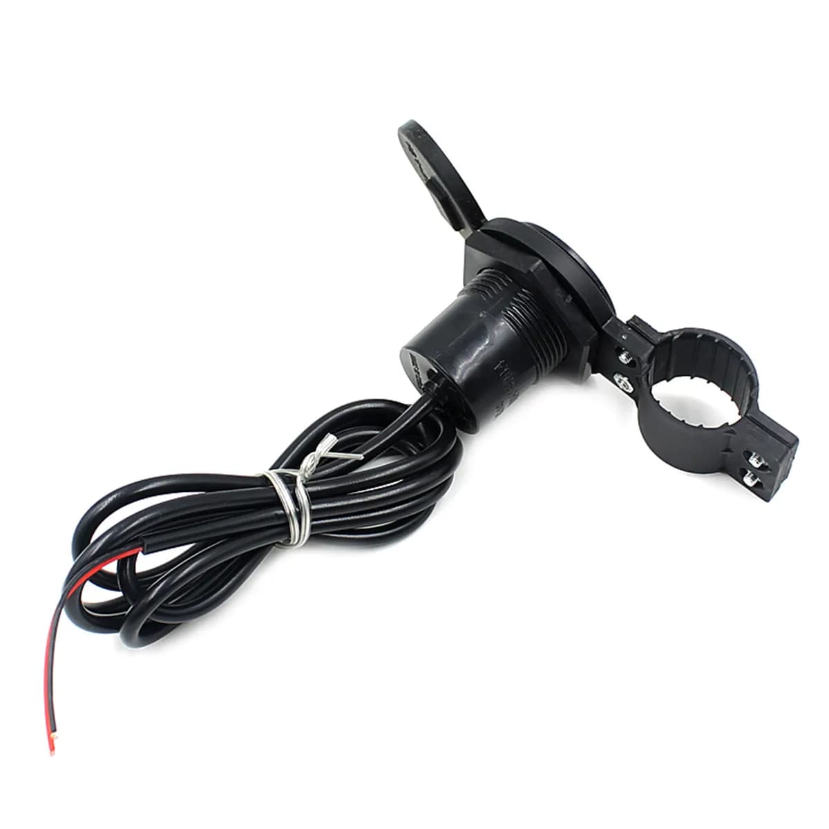 Universal Motorcycle USB Port Charger 5V 1.5a Waterproof Cover Included 120Cm Cord Dc 12V Input for Smartphone Mp3 Black