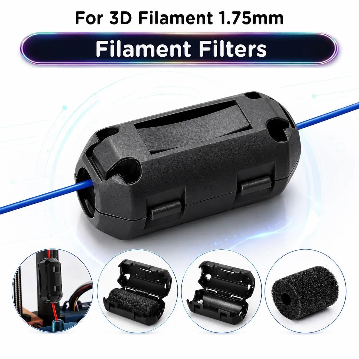 3D Printer Parts PLA ABS TPU PETG Filament Filters Cleaner Dust Removal Anti-static Wiped Off Debris Nozzle for Ender 3 A1 Mini