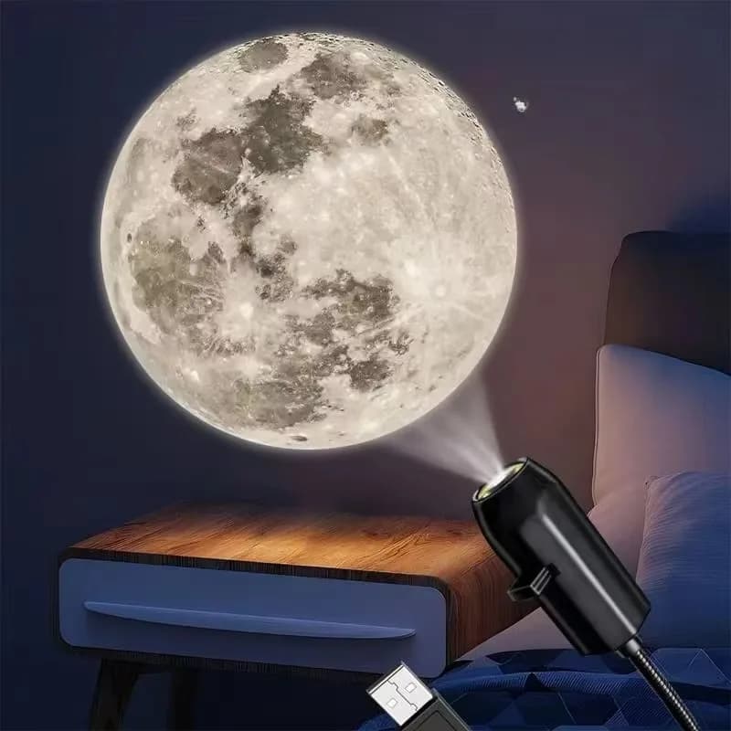 Planet Projector Night Light, USB LED 3 Colors Mini Portable for Bedroom Bedside Photography Background Home Party Gift Decor