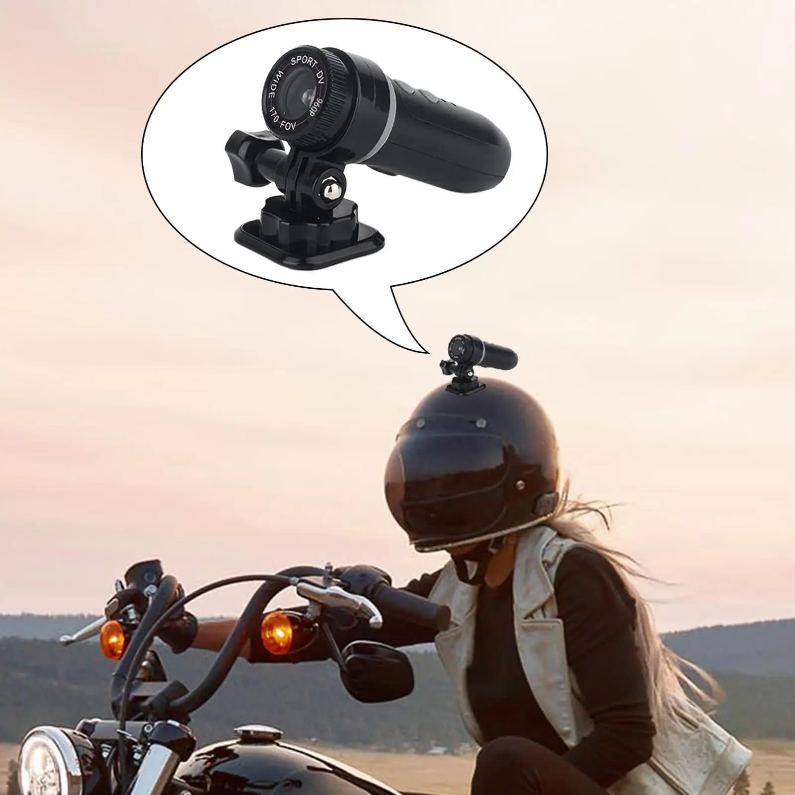 170 degree wide-angle portable motorcycle camera for outdoor activities for cars, bikes, motorcycle