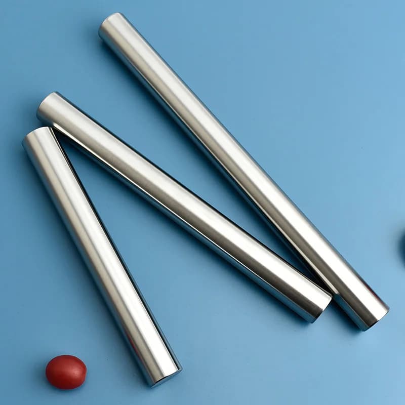 Mattarello in Acciaio Inox Antiaderente 20/25/30cm per Impastare Pizza e Pasticceria con Superficie Goffrata Utensile da Cucina