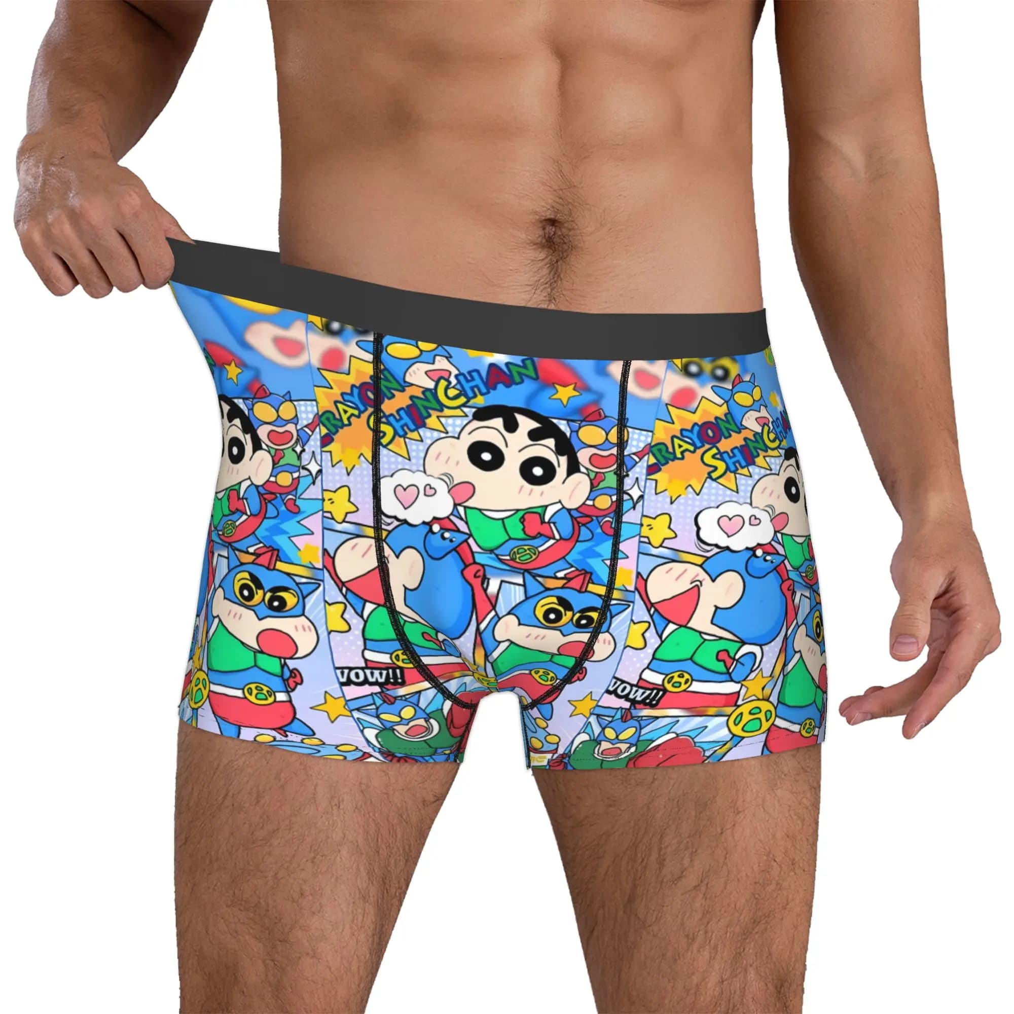 Crayons S-Shinchans Underwear Male Printed Japan Cute Comic Funny Cartoon Boxer Briefs Shorts Panties Breathable Underpants