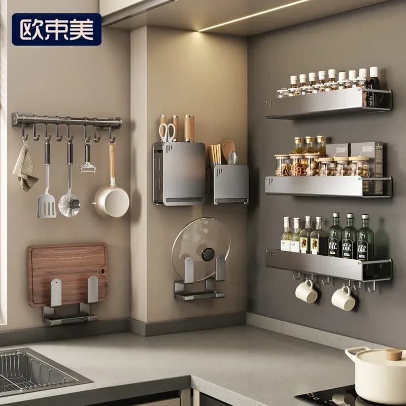 Shelves Spice Shelves Wall Accessories Kitchen Shelves Kitchen knife holder Hook for Hanging Shelf Organizer