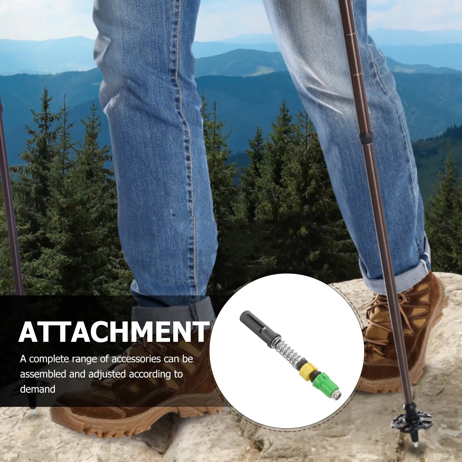 Trekking Pole Expansion Tube Shock Absorption Adjustable Hiking Stick Accessory Cane Fitting Supplies Vibrating Expansion Tube