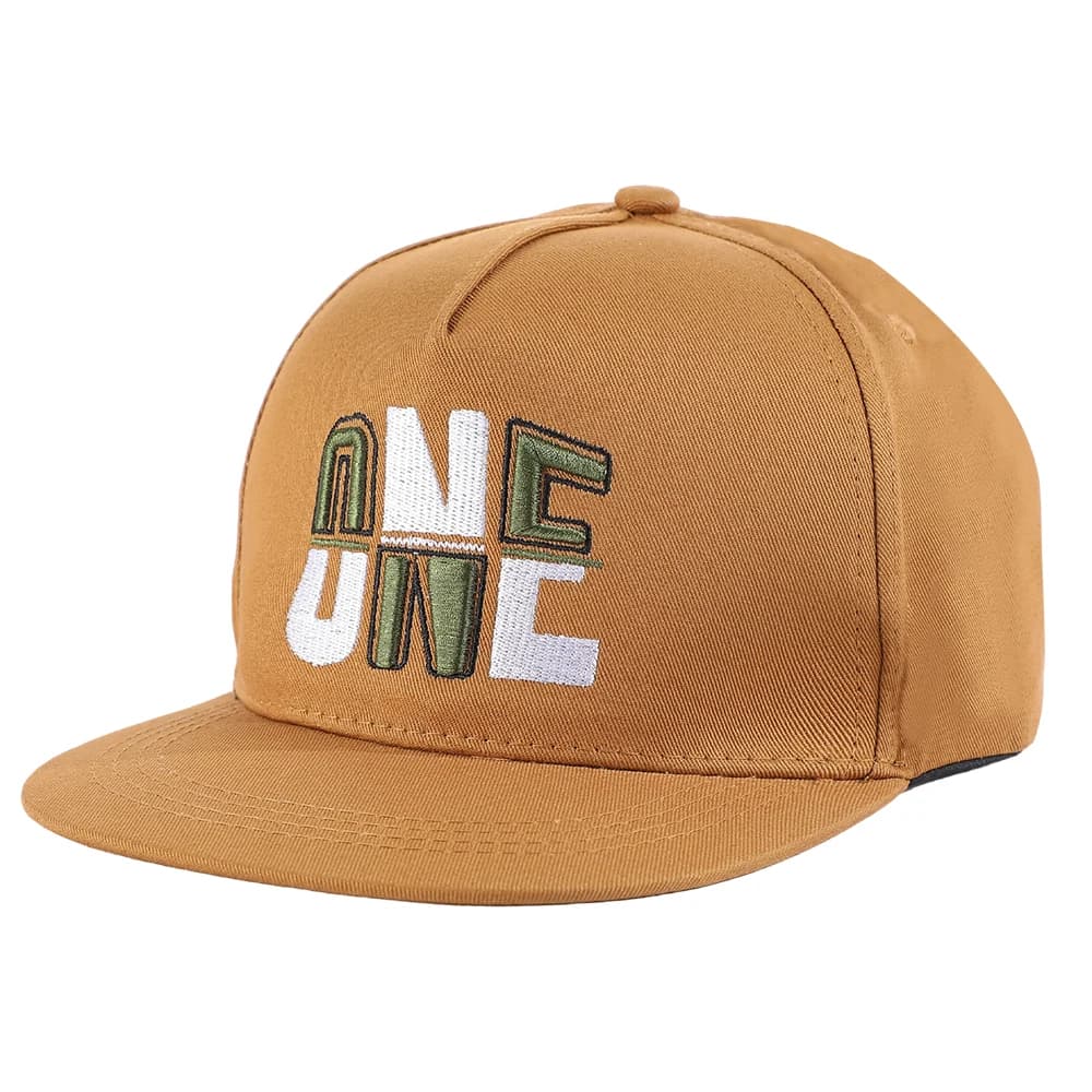 Simple and Fashionable Solid-Color Embroidered Letter ONE Flat-Brimmed Hat, Suitable for Daily Versatile Wear