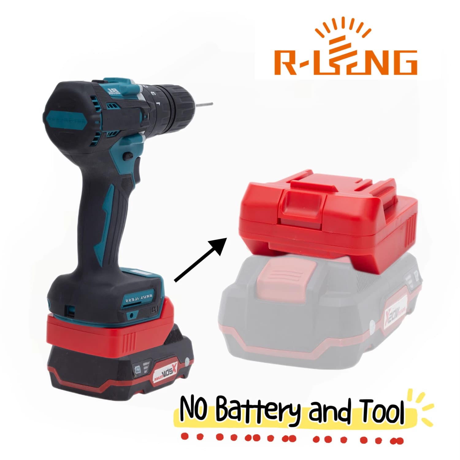Adattatore per batteria per utensili elettrici portatili Parkside X20V Li-Ion, convertibile in accessorio per batteria Makita 18/20V, 2 pezzi (SENZA batteria e utensile)