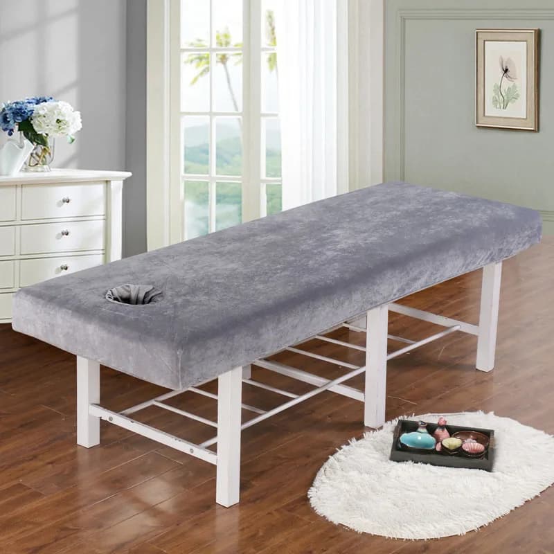 Thick Crystal Velvet Cover Simple Beauty Couple Massage Cover for Hospital Hotel Beauty Salon