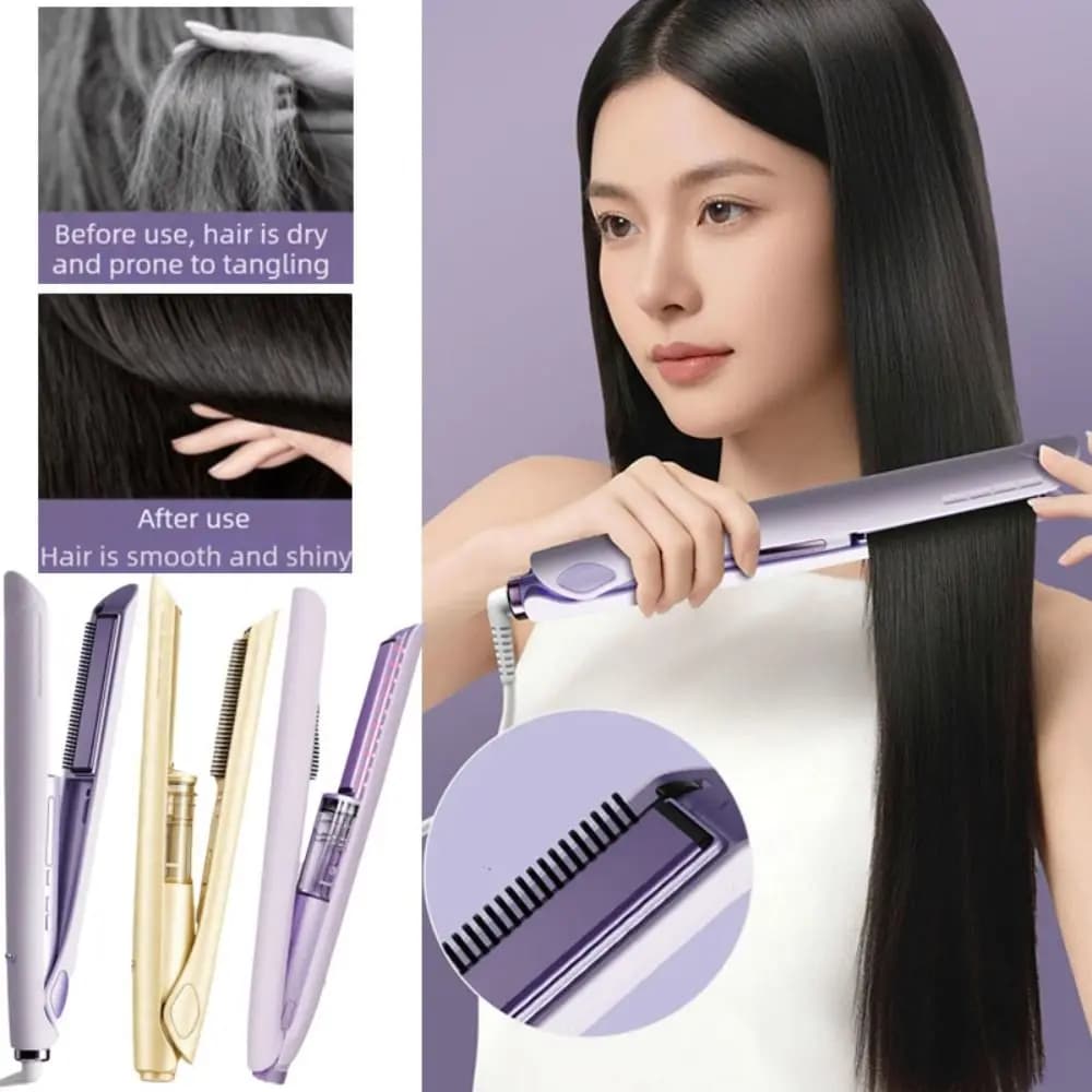 Ice Sensation Water Mist Cold Mist Hair Straightener Red Light Heating 30S Rapid Heating Steam Hair Straightener for US