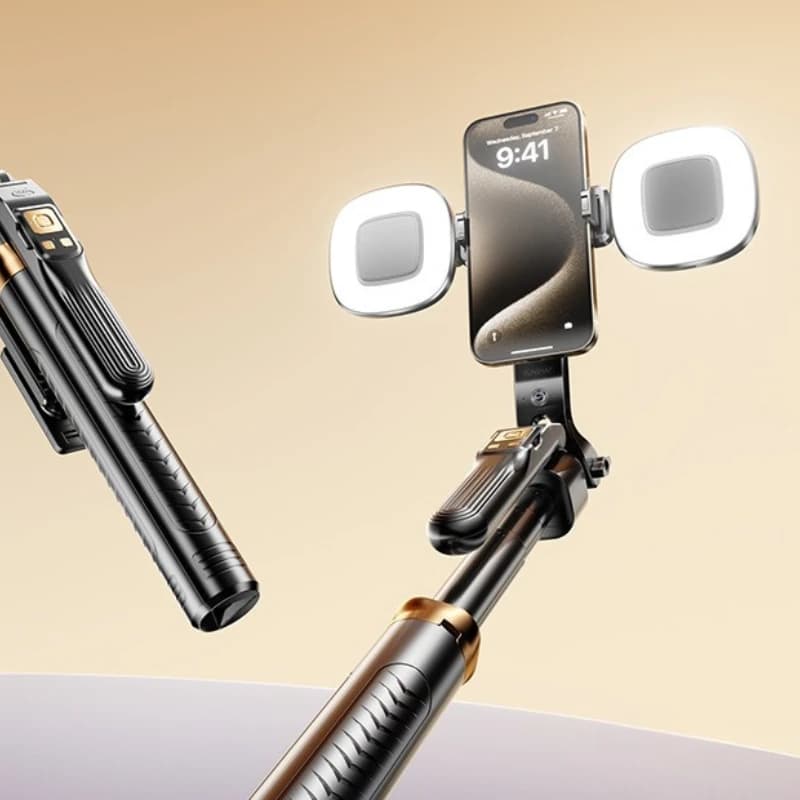 Bastone selfie gimbal con tracciamento facciale intelligente, multifunzione completamente automatico