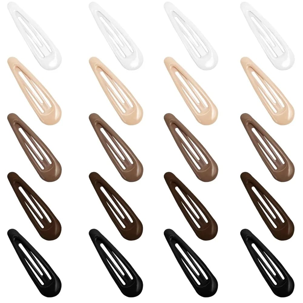 Water Drop Hair Clips Non Slip Heavy Coated Metal Barrettes for Women Girls Hair Accessories Set of 20 PCS Mixed Colors