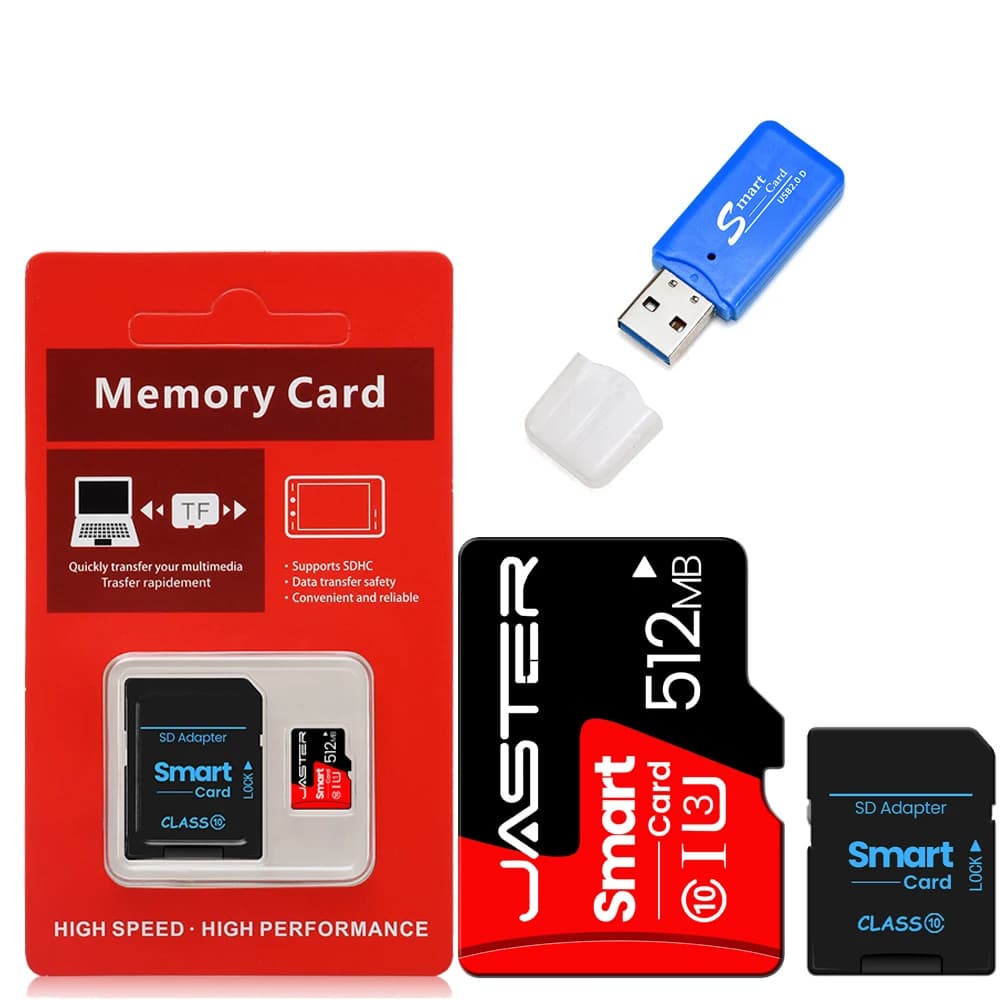 Scheda SD intelligente da 512 MB, classe 10, ad alta velocità, mini scheda SD intelligente per telefoni e fotocamere, capacità reale 64 MB, 256 MB, 128 MB, scheda di memoria