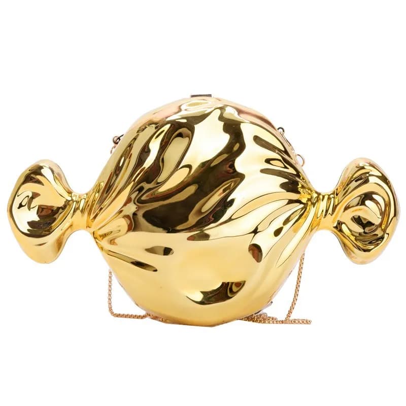 Borsa da sera di lusso in acrilico dorato con design geometrico, versatile, a tracolla, per matrimonio, rossetto e accessori, da donna