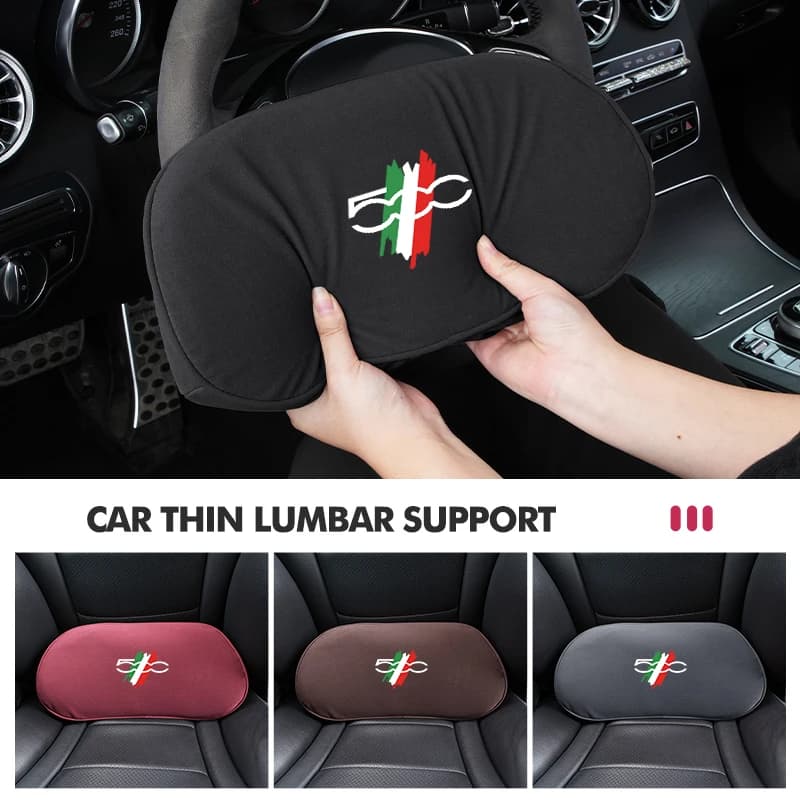 Car Headrest Lumbar Support Cushion Comfortable Waist Pillow For Fiat 500 Abarth 596 500X Stilo 500S 500C