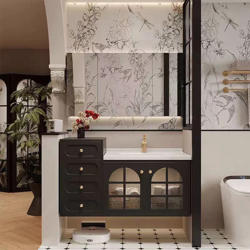 +--Skincare Armadietto da bagno di lusso Bar Espositore per medicinali in carta Organizzatore di stoccaggio Armadietto a specchio Moderno sopra mobili Gabinete