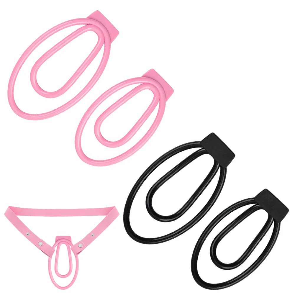 Anello per pene maschile Mini gabbia di castità Cintura ausiliaria Set Cintura elastica Biancheria intima regolabile Corda Anello per scroto Giocattolo del sesso