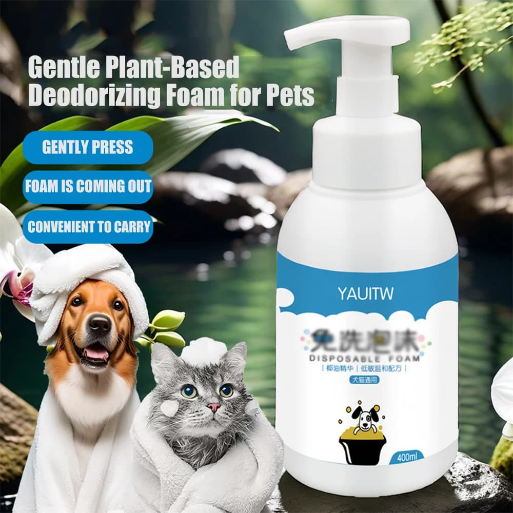 Shampoo per la pulizia a secco per animali domestici Battericida Deodorante Lavaggio del corpo Gatto Cane Pulizia antiacaro Gattino Cucciolo Shampoo pulito a secco senza acqua