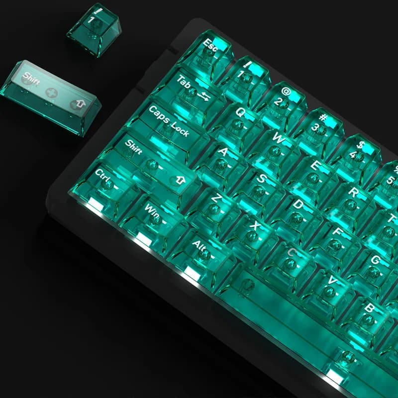 NEW PC 136 Keyboard Set Completely Transparent in English/Japanese/Russian/Corean, Keycaps Multilingual Custom Cherry
