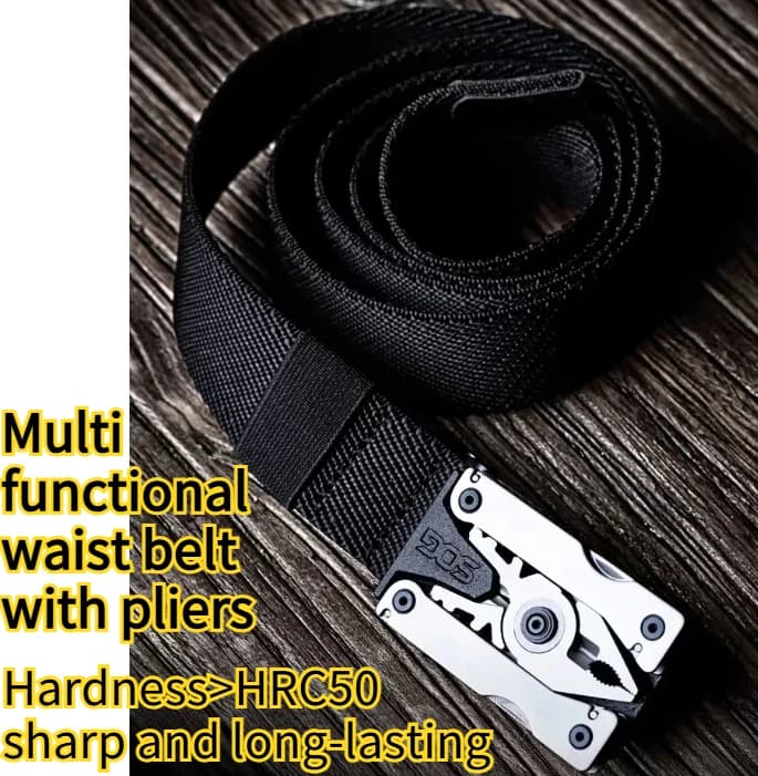 Outdoor Tactical Nylon Waist Belt with Pliers Multifunctional Tactical Portable Folding Self-defense First Aid Tool