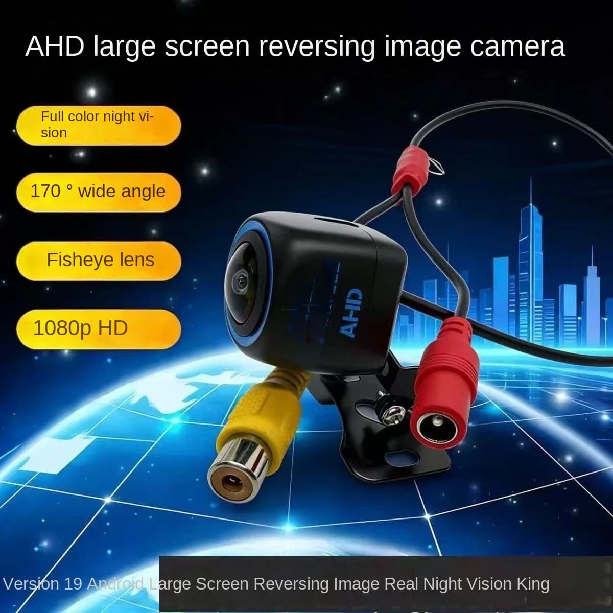 Telecamera di retromarcia AHD1080P HD con visione notturna, impermeabile e resistente ai raggi solari.