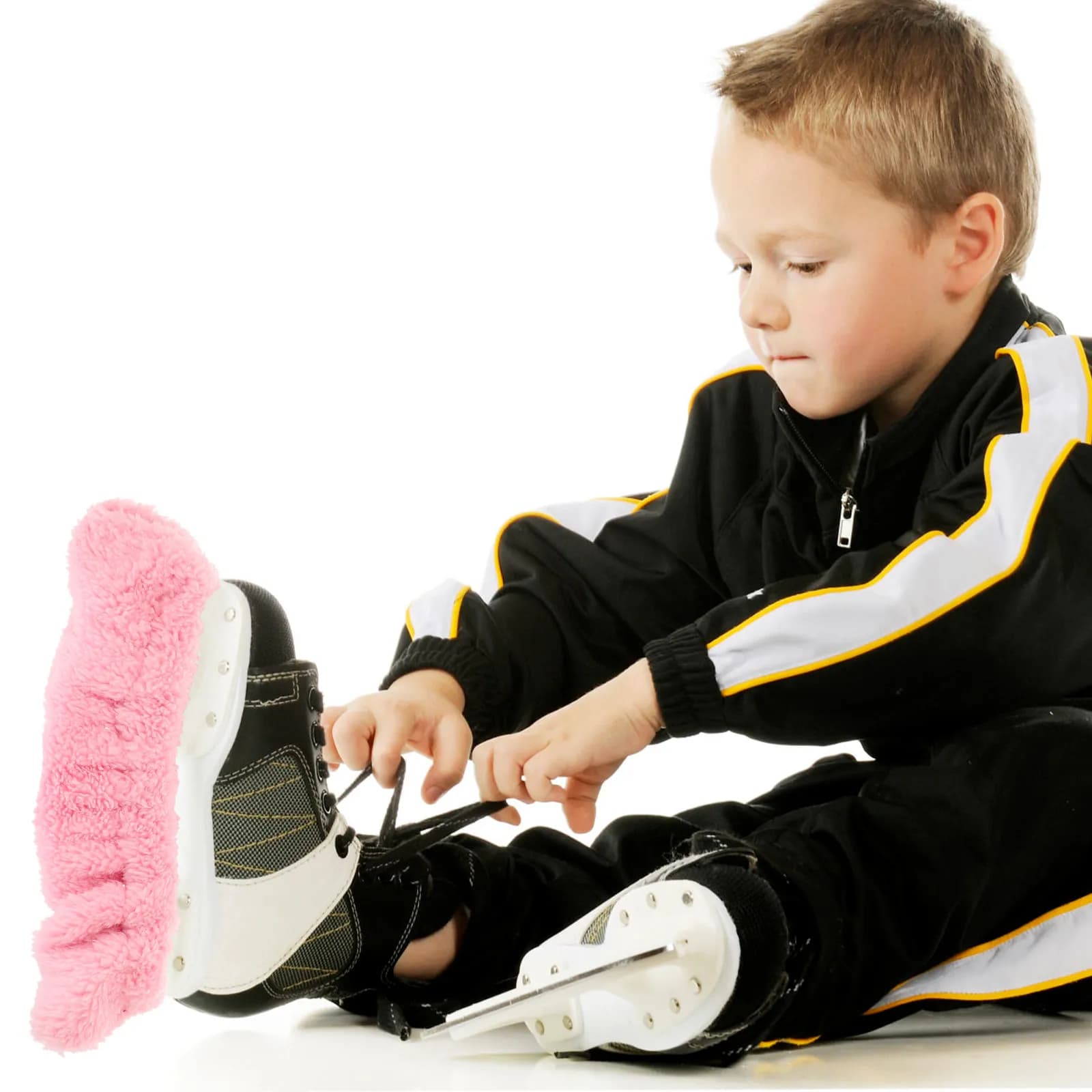 2 Paia di Copripattini Elastici per Bambini, Neri, Morbidi, Assorbenti e Traspiranti, Protezioni per Pattini da Ghiaccio e Pattinaggio Artistico