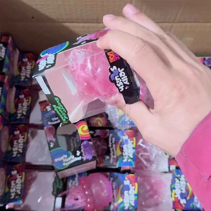Serie di Squishy a Forma di Medusa Needoh Fuzz Ball, Vari Colori, Modellini di Meduse Carine per Alleviare lo Stress e Divertirsi