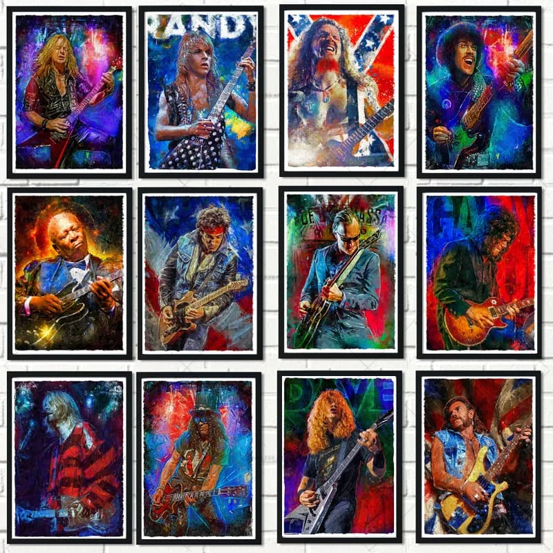 Classico rock and roll band poster famoso pop star cantante immagini stampe musicali pittura arte della parete per la decorazione domestica senza cornice