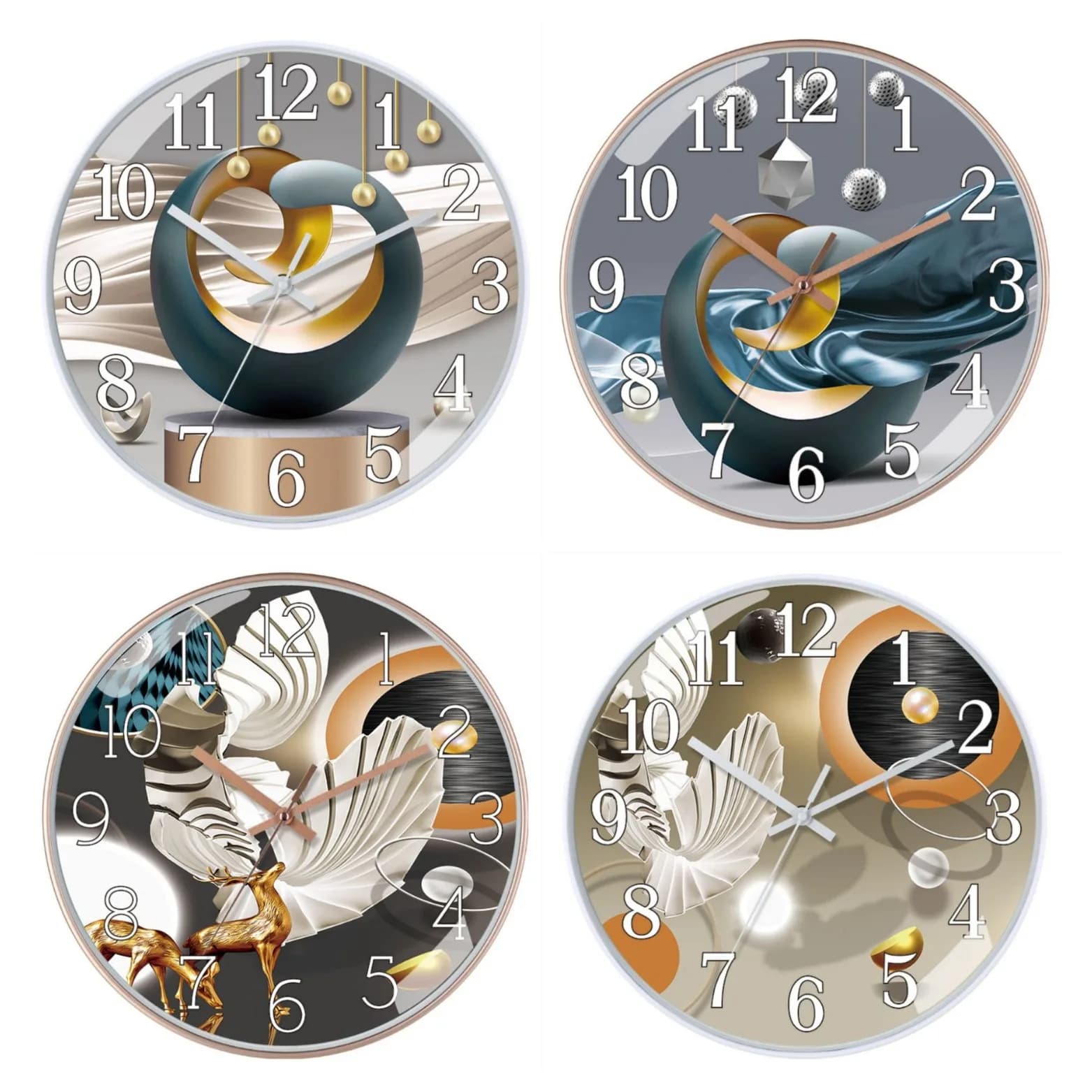 12-inch Wall-mounted Clock. 30cm Modern Minimalist Abstract Art Wall Decoration. Digital Quartz Clock