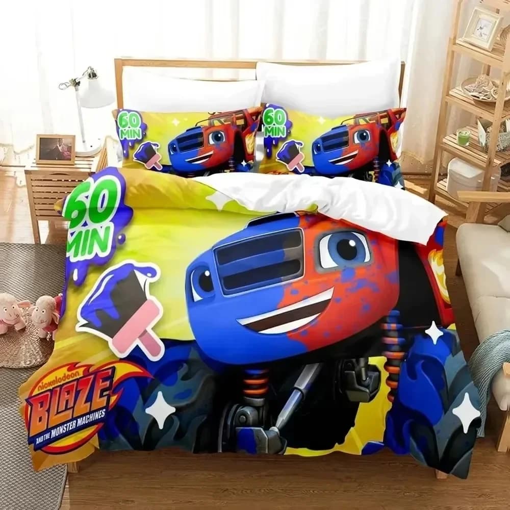Stampa 3D Blaze N Monster Machines Set biancheria da letto Copripiumino Cartoon Doppio Twin Completo Queen King Biancheria da letto per ragazzi adulti Copripiumino
