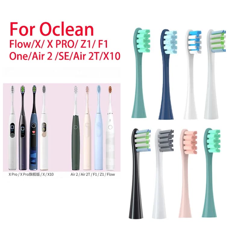 For Oclean Flow/X/X PRO/Z1/F1/SE Brush Heads Soft DuPont Sonic Toothbrush Vacuum Bristles 7pcs Replacement Heads Accessories