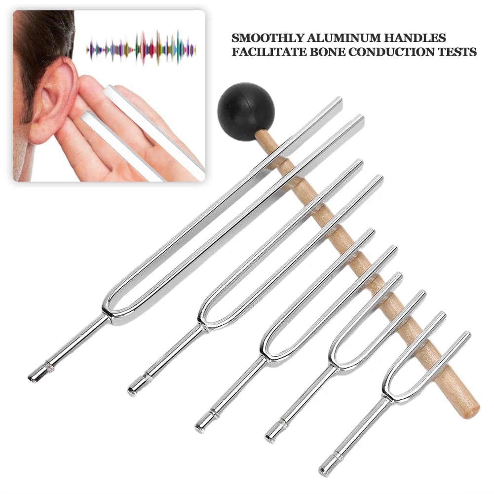 Tuning Fork Set 128HZ+256HZ+512HZ+1024HZ+2048HZ Aluminum Alloy Tuning Fork Sound Healing Therapy Tool Set