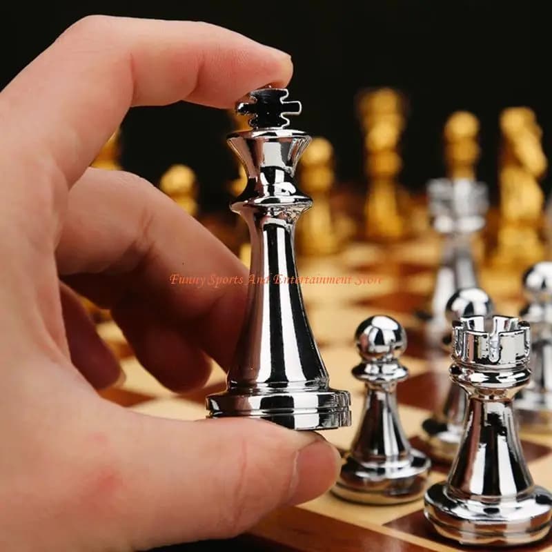 C4DE Gioco scacchi Set da tavolo da gioco per scacchi artigianale Set scacchi in legno pieghevole delicato