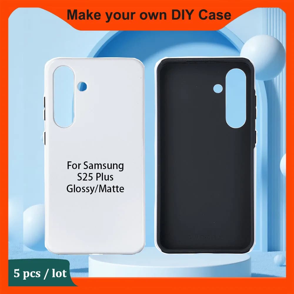 Custodia per telefono a sublimazione vuota da 5 pezzi per Samsung Galaxy S26 S25 Ultra A54 A35 A25 Pressa di calore personalizzata per PC a strato singolo con foto rigide