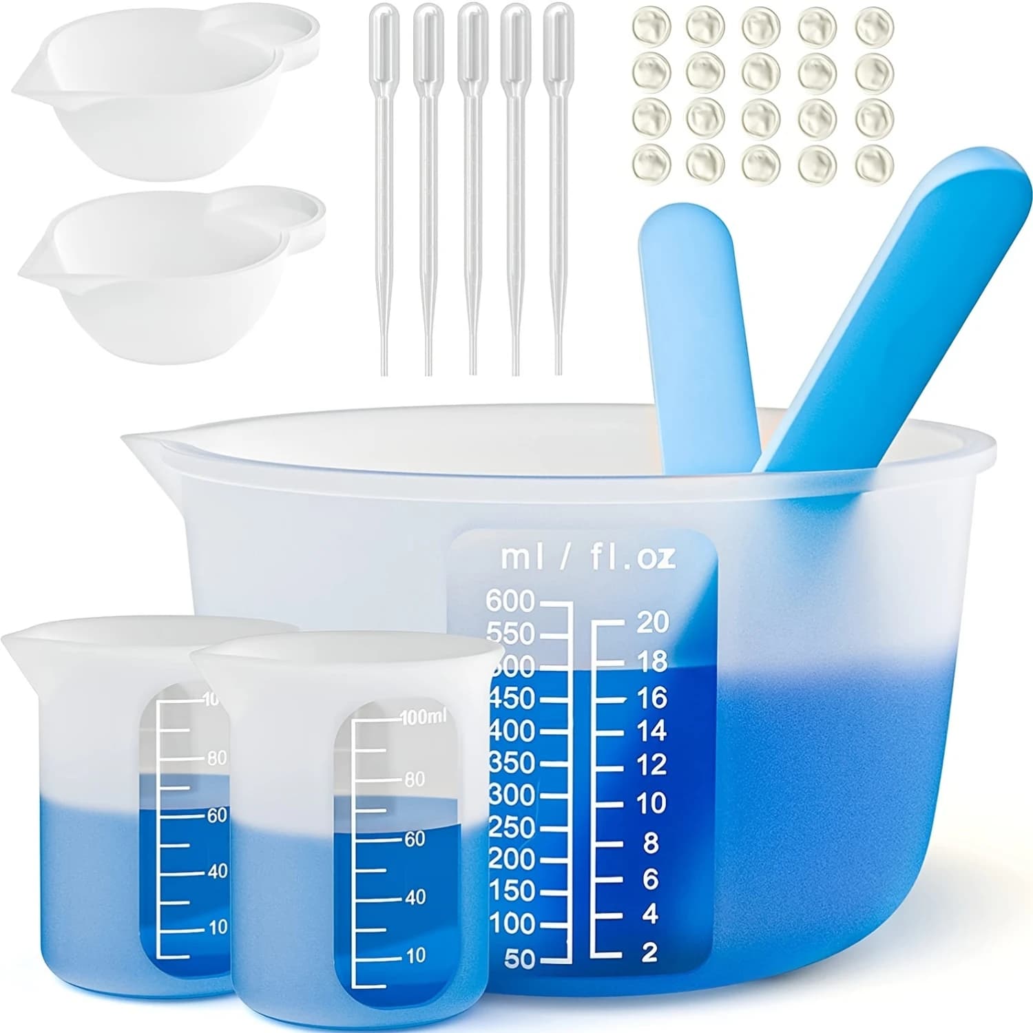 Kit misurino in resina siliconica premium - Strumenti fai da te accurati per l'artigianato manuale, accessori alla moda, misurazione sicura della melma - Ideale