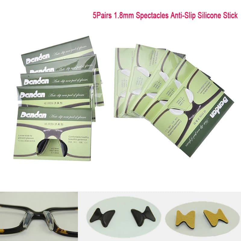 5Pairs Silicone Anti Slip Nose Pads Silicone Stick On Nose Pad For Eyeglasses Sunglass Glass Spectackles Braces Supports