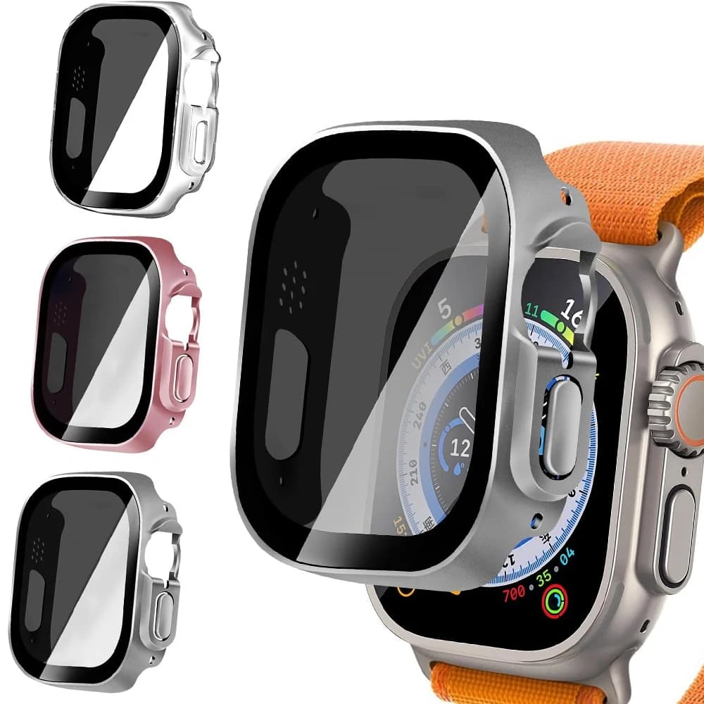 Proteggi schermo per Apple Watch Case Ultra 3 49mm accessori Cover paraurti per PC in vetro temperato anti-spia iWatch Series Ultra 3 2